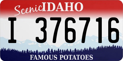 ID license plate I376716