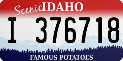 ID license plate I376718