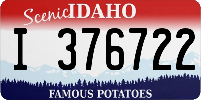 ID license plate I376722
