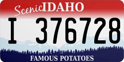 ID license plate I376728