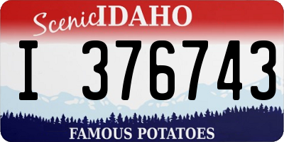 ID license plate I376743