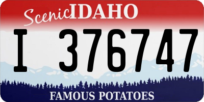 ID license plate I376747