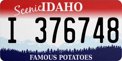 ID license plate I376748