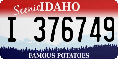 ID license plate I376749