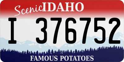 ID license plate I376752