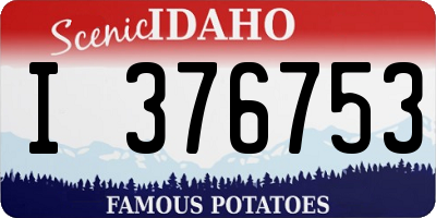 ID license plate I376753