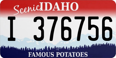 ID license plate I376756