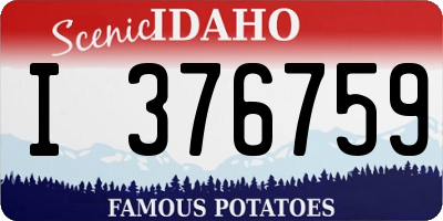 ID license plate I376759