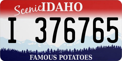 ID license plate I376765