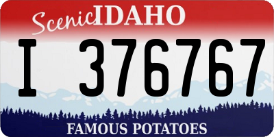 ID license plate I376767