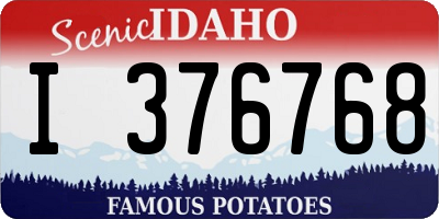 ID license plate I376768