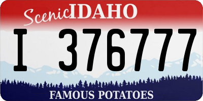 ID license plate I376777