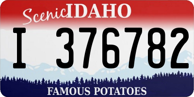 ID license plate I376782