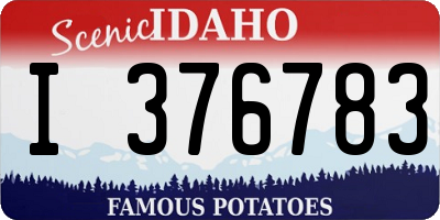 ID license plate I376783
