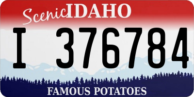 ID license plate I376784