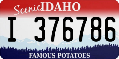ID license plate I376786