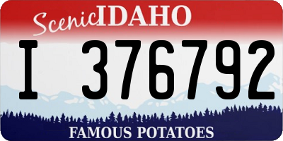 ID license plate I376792