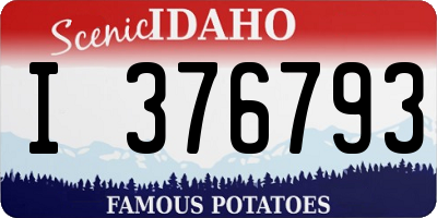ID license plate I376793