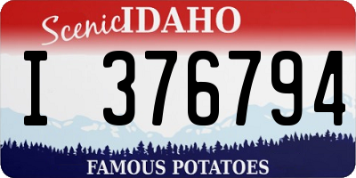 ID license plate I376794