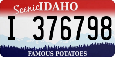 ID license plate I376798
