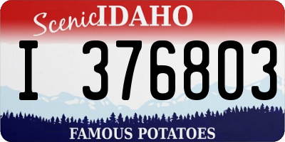 ID license plate I376803