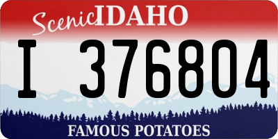 ID license plate I376804