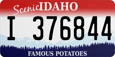 ID license plate I376844