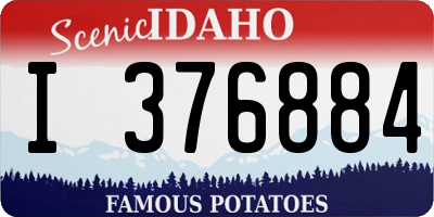 ID license plate I376884
