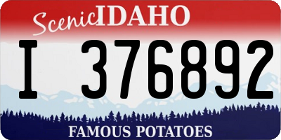 ID license plate I376892