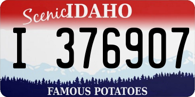ID license plate I376907