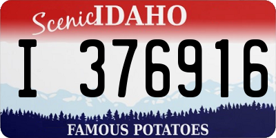 ID license plate I376916