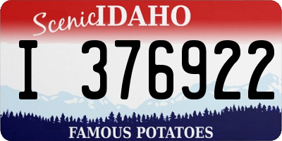 ID license plate I376922