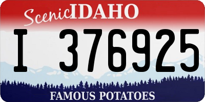 ID license plate I376925