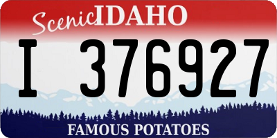 ID license plate I376927
