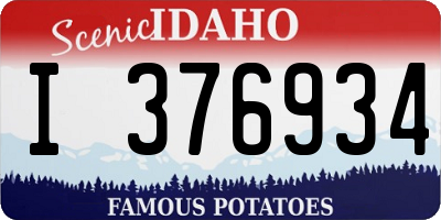 ID license plate I376934