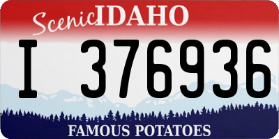 ID license plate I376936