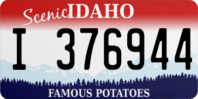 ID license plate I376944