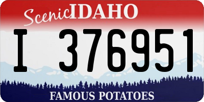 ID license plate I376951