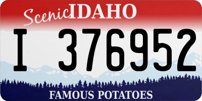 ID license plate I376952