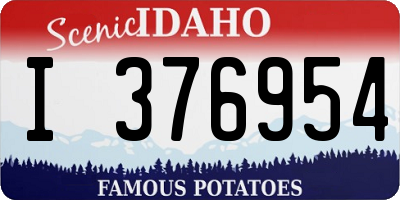ID license plate I376954