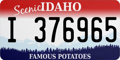 ID license plate I376965