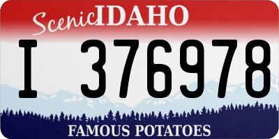 ID license plate I376978