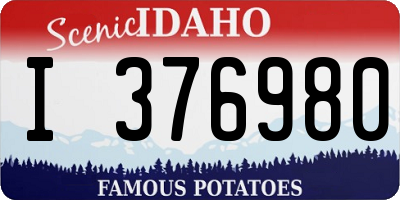 ID license plate I376980