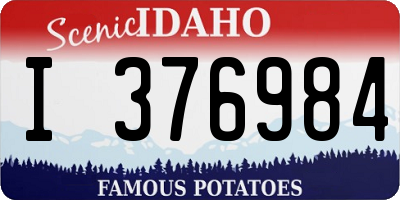 ID license plate I376984