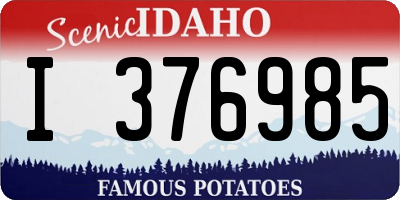 ID license plate I376985