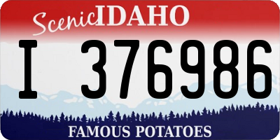ID license plate I376986