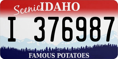 ID license plate I376987
