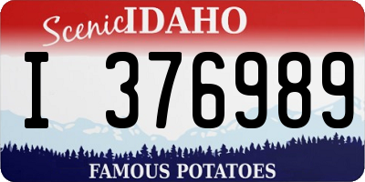 ID license plate I376989