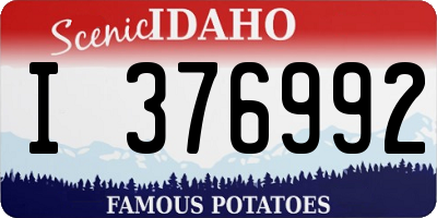 ID license plate I376992