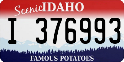 ID license plate I376993